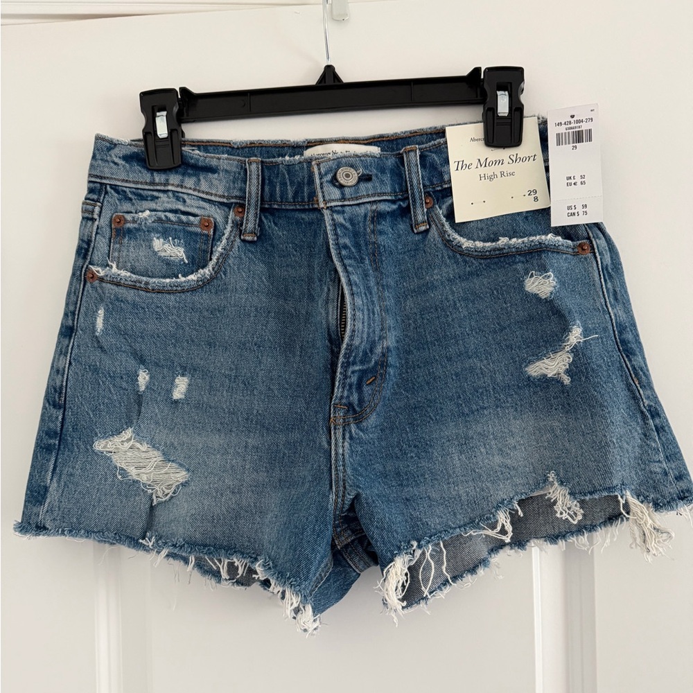 Abercrombie & Fitch The Mom Short High Rise Jean Shorts